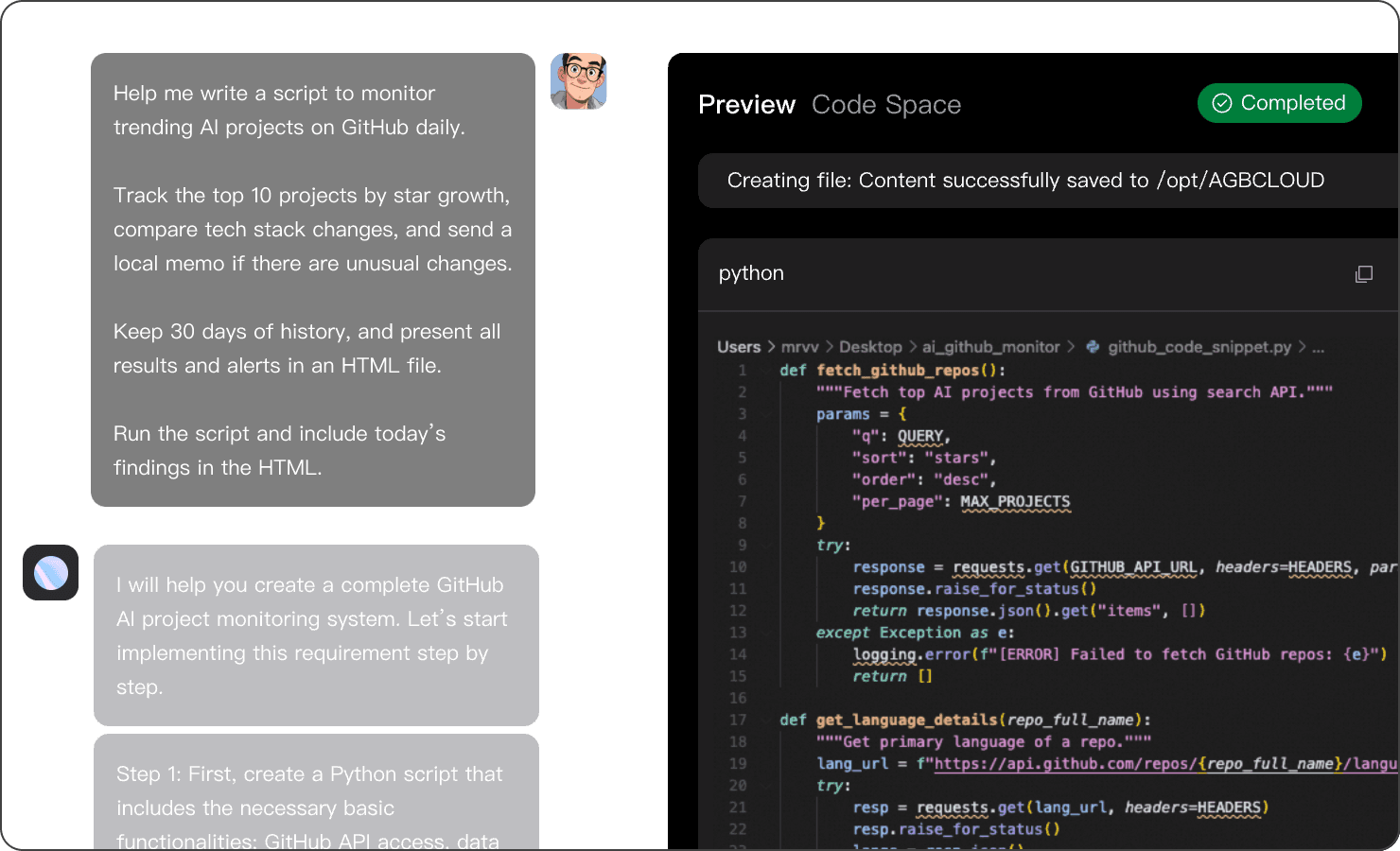 Code Space Image Input